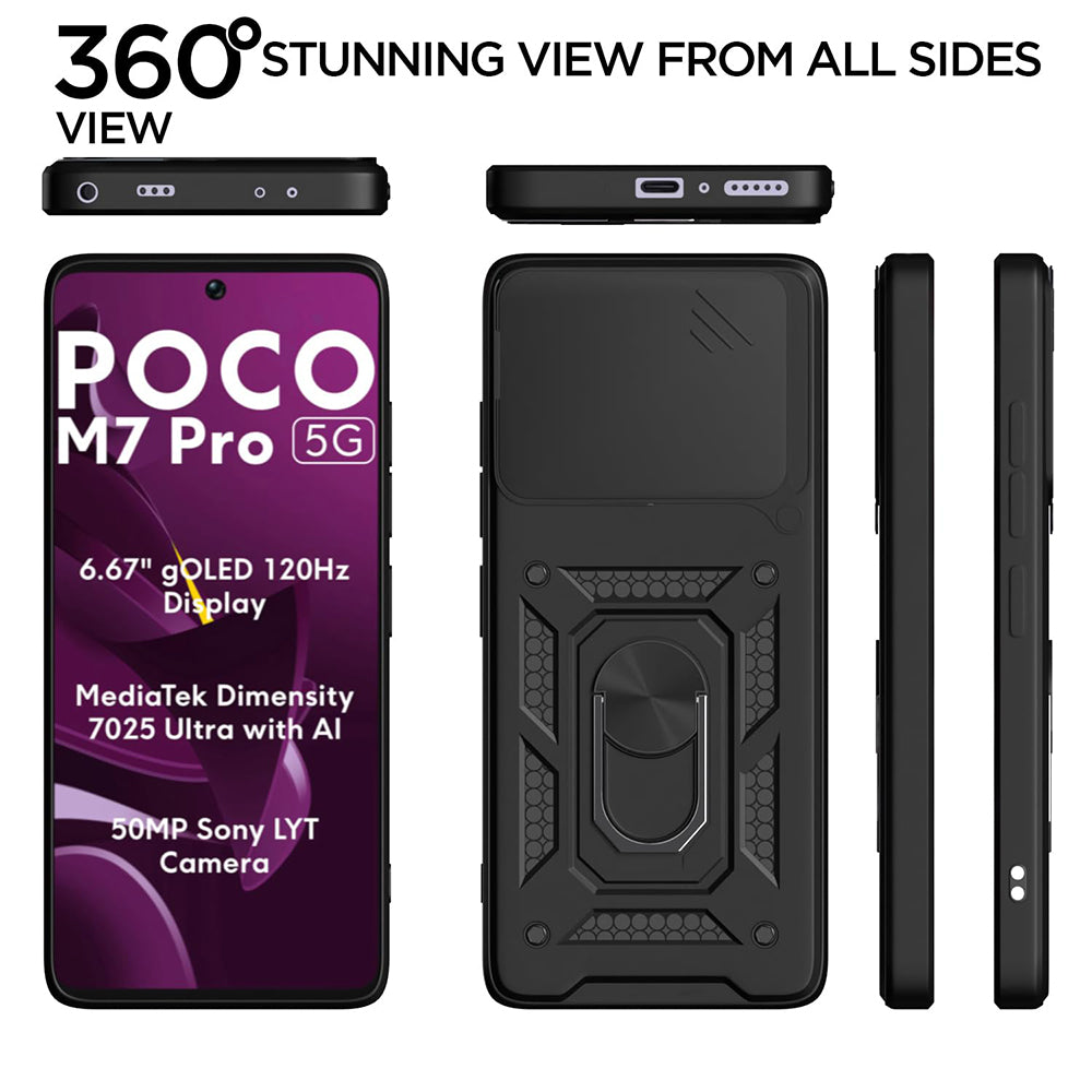 Husa de protectie Techsuit CamShield Series compatibil cu Xiaomi Poco M7 Pro 5G, Negru