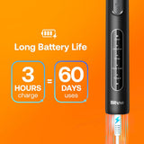 Bitvae Electric Toothbrush (BVR1), Soft, with 8 Heads, Smart Timer, Clean/Sensitive/White/Gum Care/Tongue Modes, Negru