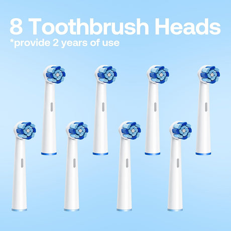 Bitvae Electric Toothbrush (BVR2), with 8 Heads, Smart Timer, Pressure Sensor, Travel Case, 5 Modes, Rechargeable, Alb