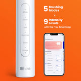 Bitvae Electric Toothbrush (S2 Smart), Ultrasonic, Soft, 8 Heads, Case, Red Light Pressure Sensor, 5Modes, 1400mAh, Negru