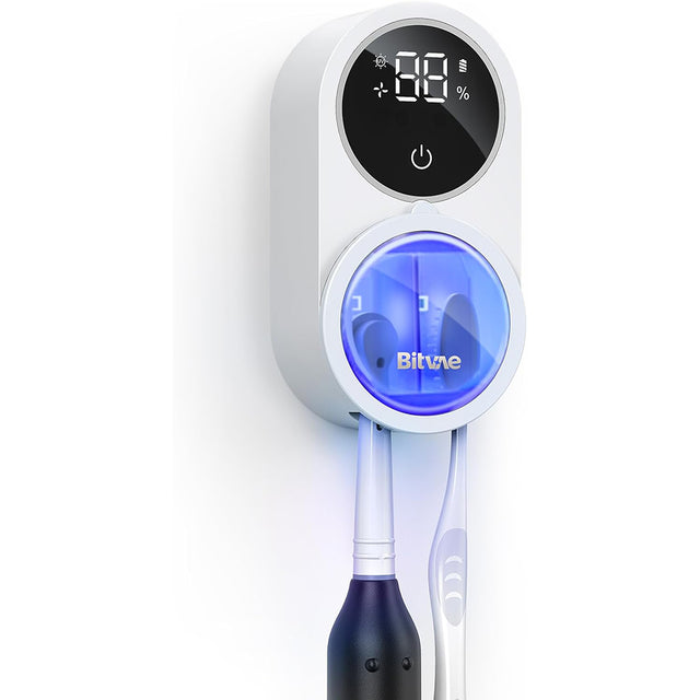 Bitvae Air Drying Sanitizer (BVX122), for Toothbrush, UV Disinfection, Inductive Switch, Antibacterial, LED Screen, Alb
