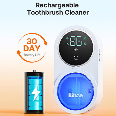 Bitvae Air Drying Sanitizer (BVX122), for Toothbrush, UV Disinfection, Inductive Switch, Antibacterial, LED Screen, Alb
