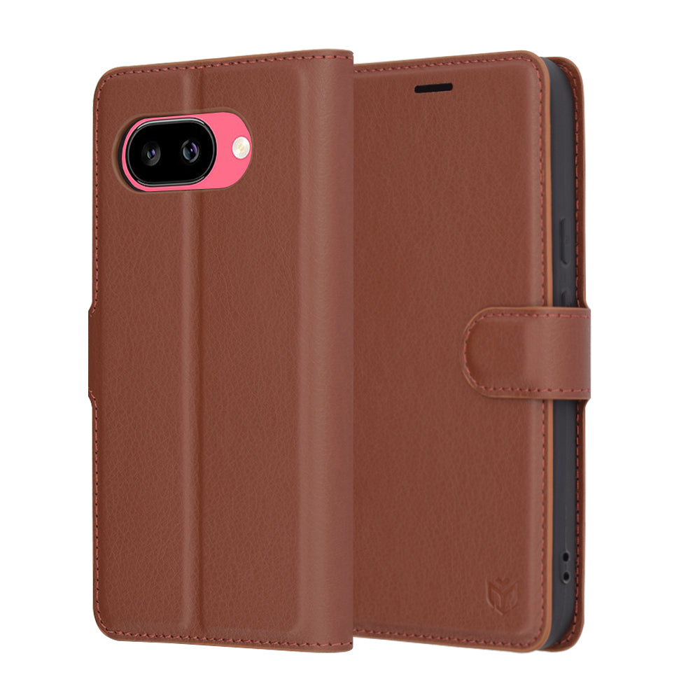 Husa de protectie Techsuit Leather Folio compatibil cu Google Pixel 9a, Maro