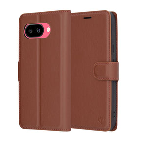 Husa de protectie Techsuit Leather Folio compatibil cu Google Pixel 9a, Maro