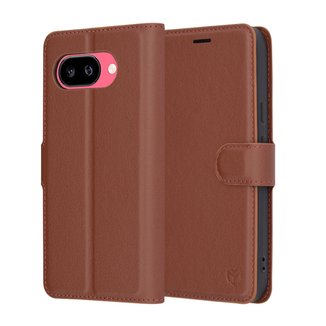 Husa de protectie Techsuit Leather Folio compatibil cu Google Pixel 9a, Maro