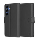 Husa de protectie Techsuit Leather Folio compatibil cu Samsung Galaxy S25, Negru