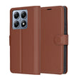 Husa de protectie Techsuit Leather Folio compatibil cu Xiaomi 14T Pro, Maro