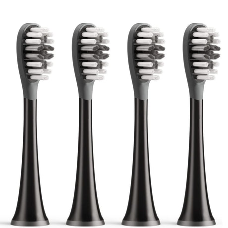 Bitvae Toothbrush Heads (GCS22), Gum Care, Ultra Soft Bristles, for Bitvae S2\S3, x4, Negru