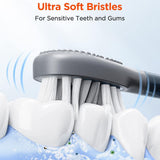 Bitvae Toothbrush Heads (GCS22), Gum Care, Ultra Soft Bristles, for Bitvae S2\S3, x4, Negru