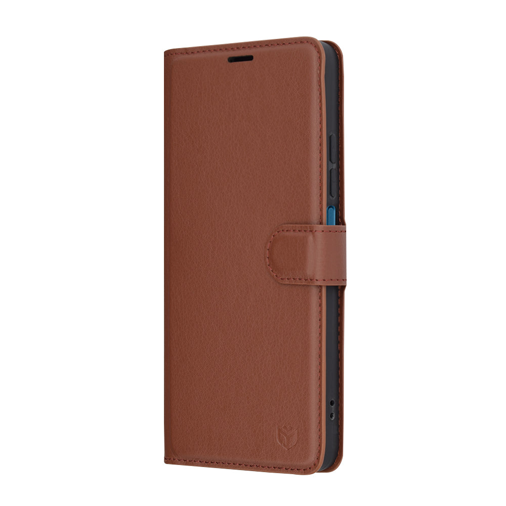Husa de protectie Techsuit Leather Folio compatibil cu Xiaomi Redmi 14C / Poco C75, Maro