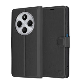 Husa de protectie Techsuit Leather Folio compatibil cu Xiaomi Redmi 14C / Poco C75, Negru