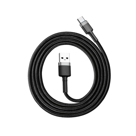 Cablu Baseus Cafule (CATKLF-BG1), USB to Type-C, 3A, 480Mbps, 1m, Gri / Black