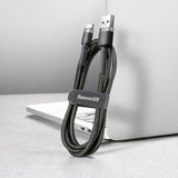 Cablu Baseus Cafule (CATKLF-BG1), USB to Type-C, 3A, 480Mbps, 1m, Gri / Black
