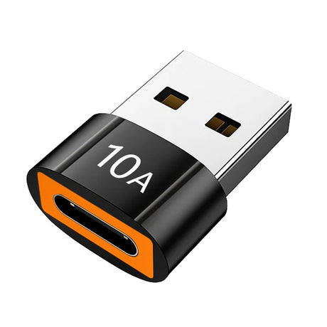 Adaptor Techsuit Premium OTG Adapter HyperPort (A7), Type-C to USB3.0, 5Gbps, 10A, Converter for Phone, Negru / Orange