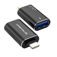 Adaptor Techsuit Premium OTG Adapter AluVoltX (A18), USB to Lightning, Plug and Play, Aluminum Alloy, Fast Data Transfer, Negru