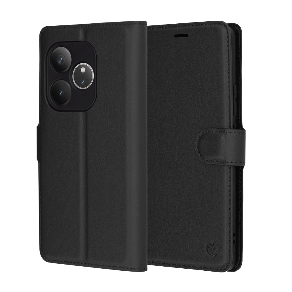 Husa de protectie Techsuit Leather Folio compatibil cu Realme GT 6 / GT 6T, Negru