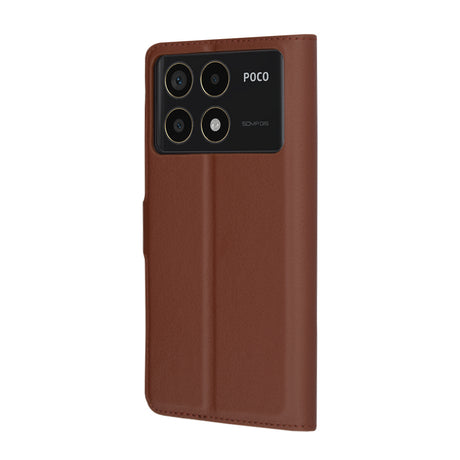 Husa de protectie Techsuit Leather Folio compatibil cu Xiaomi Poco F6 Pro, Maro