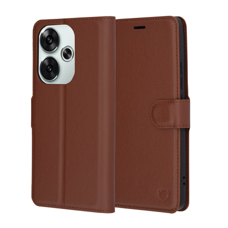 Husa de protectie Techsuit Leather Folio compatibil cu Xiaomi Poco F6, Maro