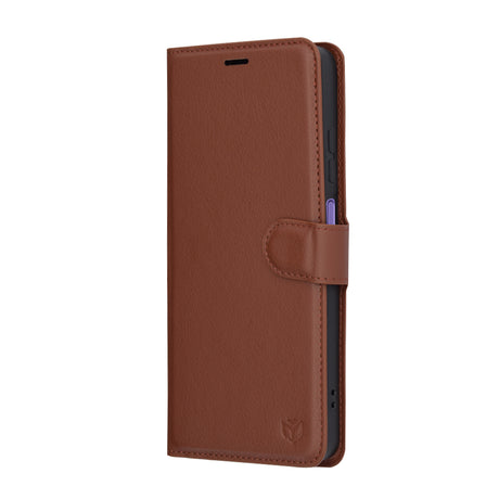 Husa de protectie Techsuit Leather Folio compatibil cu Realme 12 / 12x, Maro
