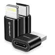 Adaptor Techsuit (set de 3) Premium OTG Adapter TriFlashX (A19), 1xUSB-C to USB, 1x USB-C to Micro-USB, 1xUSB-C to Lightning, Negru
