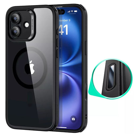 Husa de protectie ESR Classic Hybrid HaloLock compatibil cu iPhone 16, Transparent Black