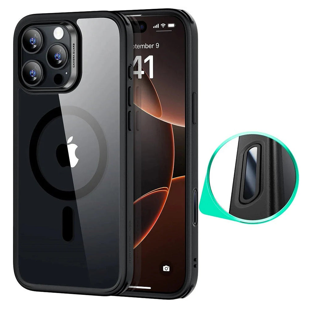 Husa de protectie ESR Classic Hybrid HaloLock compatibil cu iPhone 16 Pro Max, Transparent Black