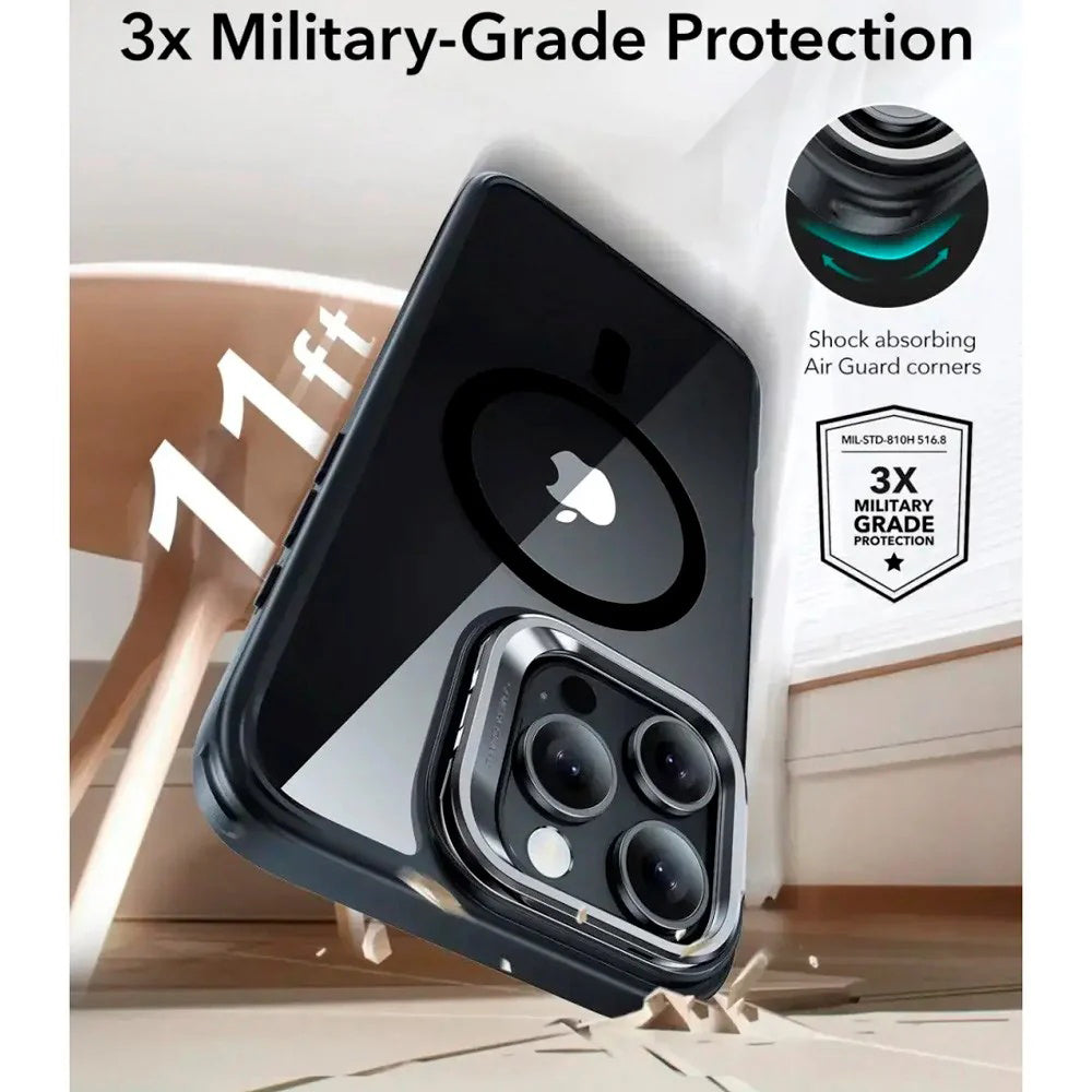 Husa de protectie ESR Classic Hybrid HaloLock Kickstand compatibil cu iPhone 16 Pro, Transparent Black