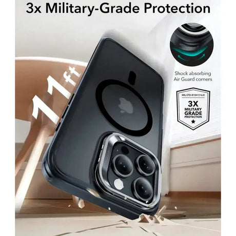 Husa de protectie ESR Classic Hybrid HaloLock Kickstand compatibil cu iPhone 16 Pro Max, Negru Mat