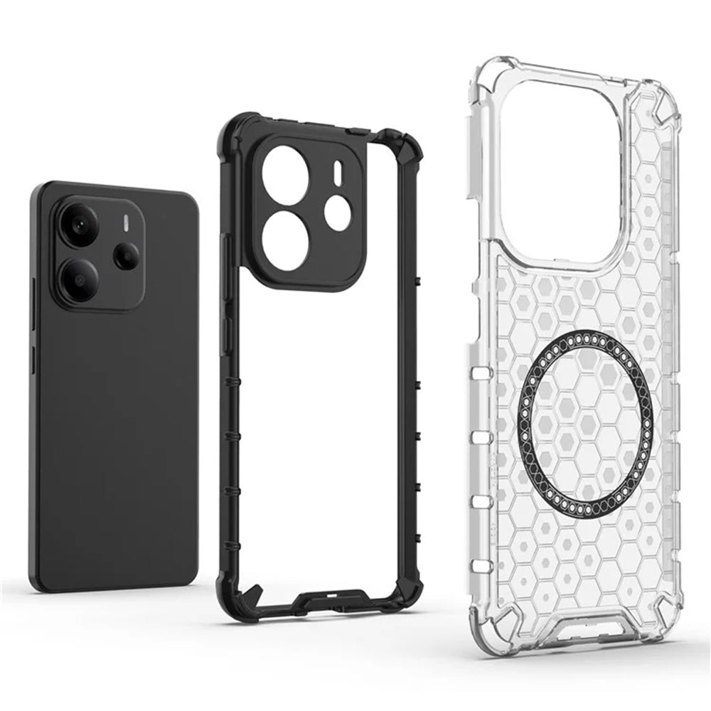Husa de protectie Techsuit HoneyComb Shield MagSafe compatibil cu Xiaomi Redmi Note 14 4G (Regional), Alb