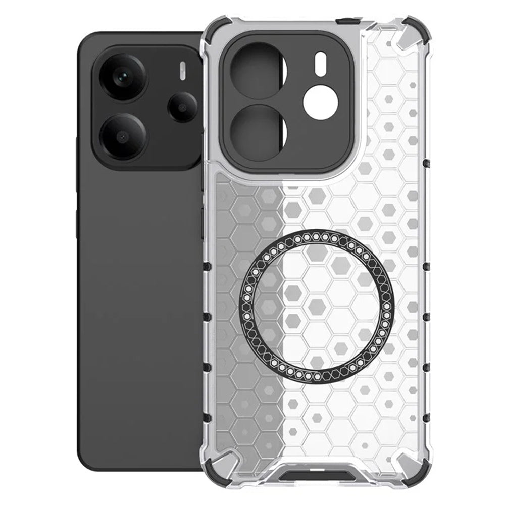 Husa de protectie Techsuit HoneyComb Shield MagSafe compatibil cu Xiaomi Redmi Note 14 4G (Regional), Alb