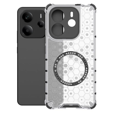 Husa de protectie Techsuit HoneyComb Shield MagSafe compatibil cu Xiaomi Redmi Note 14 4G (Regional), Alb