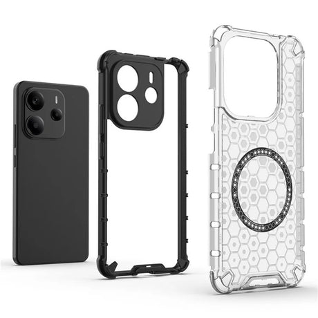 Husa de protectie Techsuit HoneyComb Shield MagSafe compatibil cu Xiaomi Redmi Note 14 4G (Regional), Negru