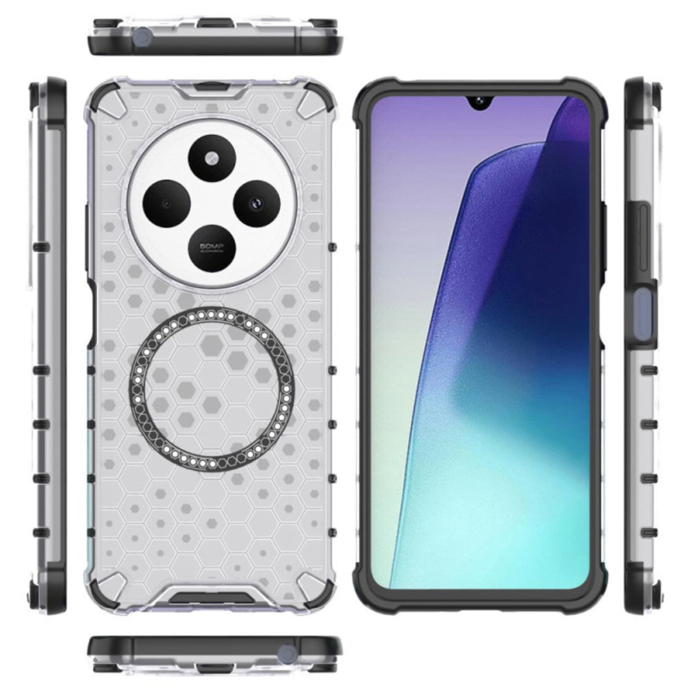 Husa de protectie Techsuit HoneyComb Shield MagSafe compatibil cu Xiaomi Redmi 14C / Poco C75, Alb