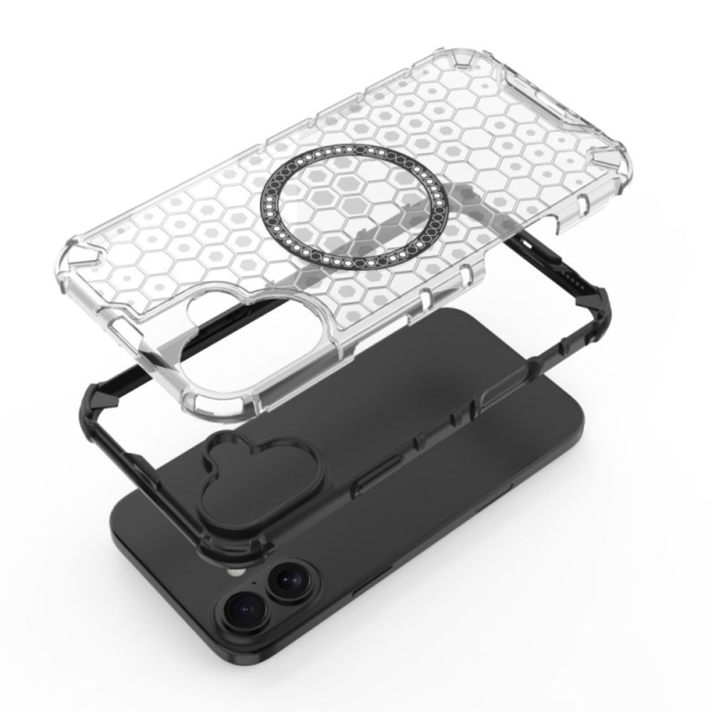 Husa de protectie Techsuit HoneyComb Shield MagSafe compatibil cu iPhone 16, Alb