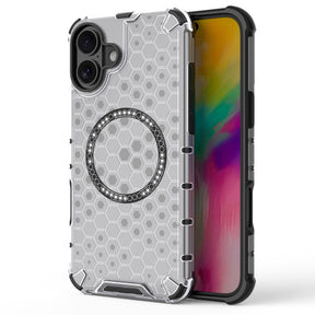 Husa de protectie Techsuit HoneyComb Shield MagSafe compatibil cu iPhone 16, Alb