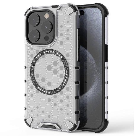 Husa de protectie Techsuit HoneyComb Shield MagSafe compatibil cu iPhone 15 Pro, Alb