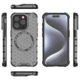 Husa de protectie Techsuit HoneyComb Shield MagSafe compatibil cu iPhone 15 Pro Max, Negru