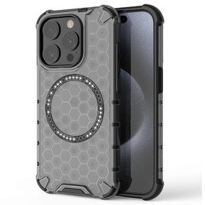Husa de protectie Techsuit HoneyComb Shield MagSafe compatibil cu iPhone 15 Pro Max, Negru