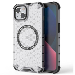 Husa de protectie Techsuit HoneyComb Shield MagSafe compatibil cu iPhone 14, Alb