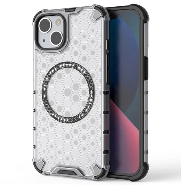 Husa de protectie Techsuit HoneyComb Shield MagSafe compatibil cu iPhone 14, Alb