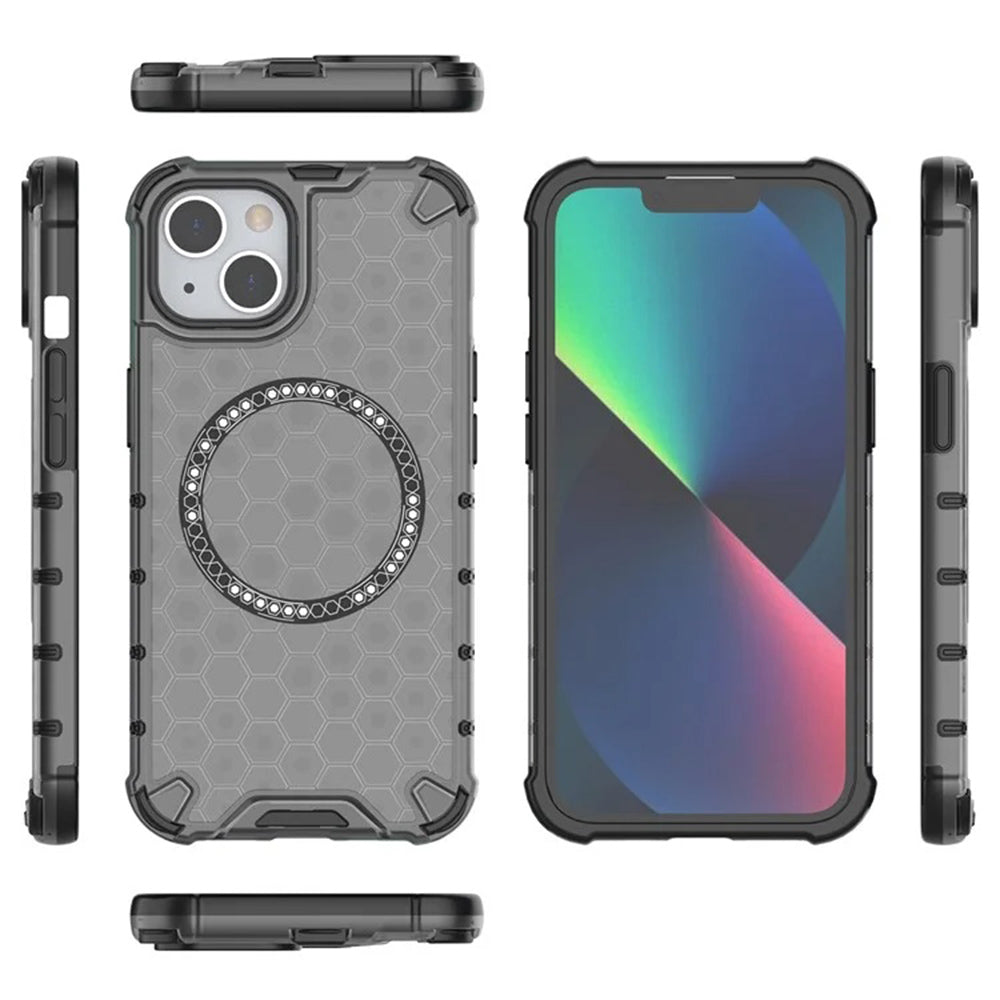Husa de protectie Techsuit HoneyComb Shield MagSafe compatibil cu iPhone 14, Negru