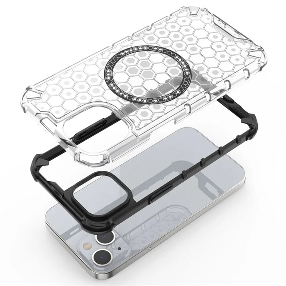 Husa de protectie Techsuit HoneyComb Shield MagSafe compatibil cu iPhone 14, Negru