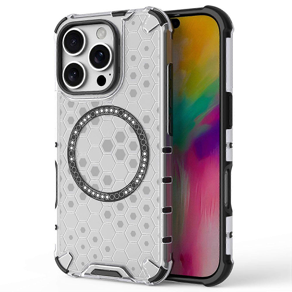 Husa de protectie Techsuit HoneyComb Shield MagSafe compatibil cu iPhone 16 Pro, Alb