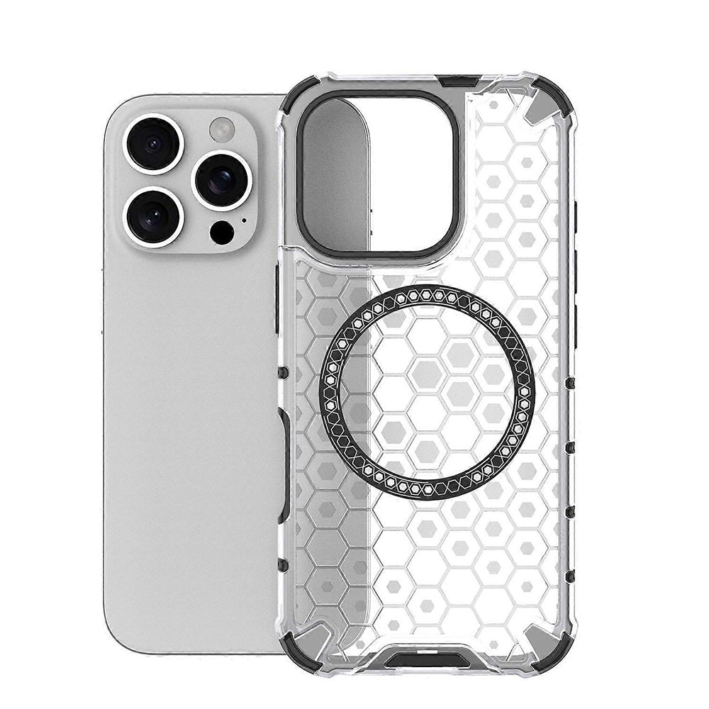 Husa de protectie Techsuit HoneyComb Shield MagSafe compatibil cu iPhone 16 Pro, Alb