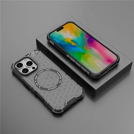 Husa de protectie Techsuit HoneyComb Shield MagSafe compatibil cu iPhone 16 Pro Max, Negru