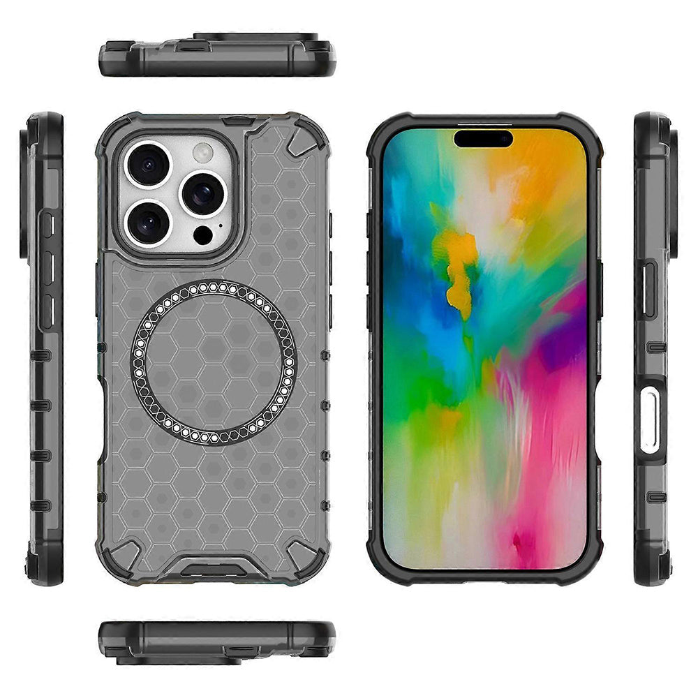 Husa de protectie Techsuit HoneyComb Shield MagSafe compatibil cu iPhone 16 Pro Max, Negru