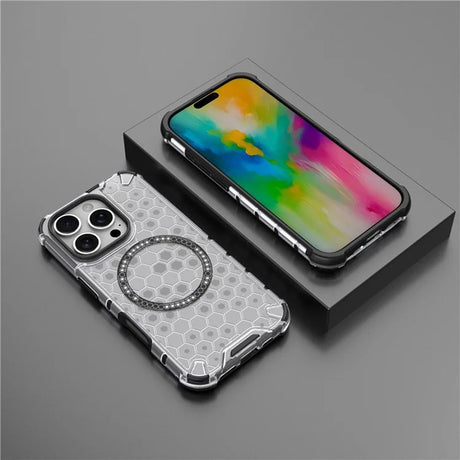 Husa de protectie Techsuit HoneyComb Shield MagSafe compatibil cu iPhone 16 Pro Max, Alb