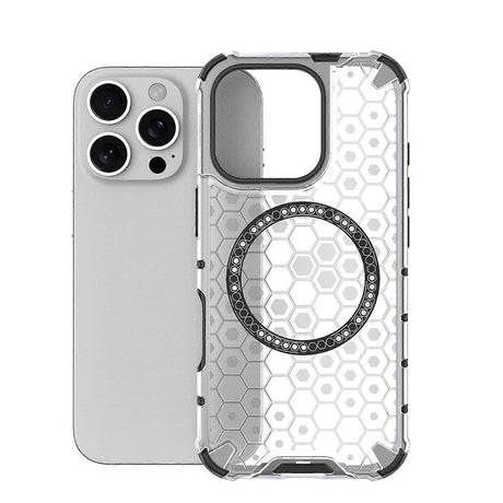 Husa de protectie Techsuit HoneyComb Shield MagSafe compatibil cu iPhone 16 Pro Max, Alb