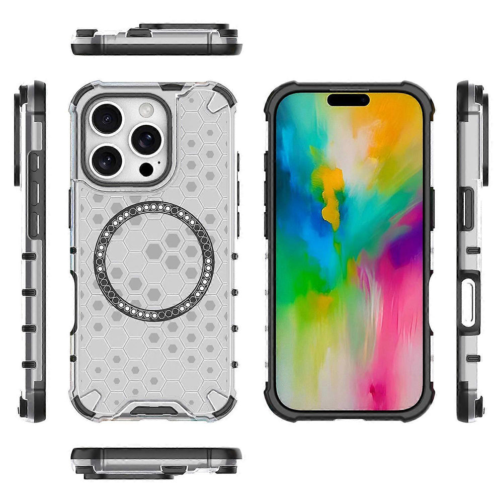 Husa de protectie Techsuit HoneyComb Shield MagSafe compatibil cu iPhone 16 Pro Max, Alb