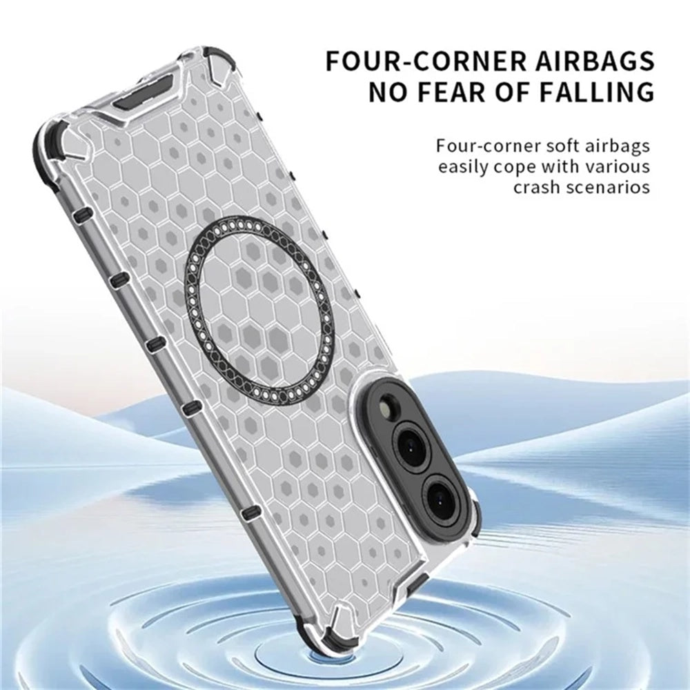 Husa de protectie Techsuit HoneyComb Shield MagSafe compatibil cu Samsung Galaxy S25 Edge, Alb
